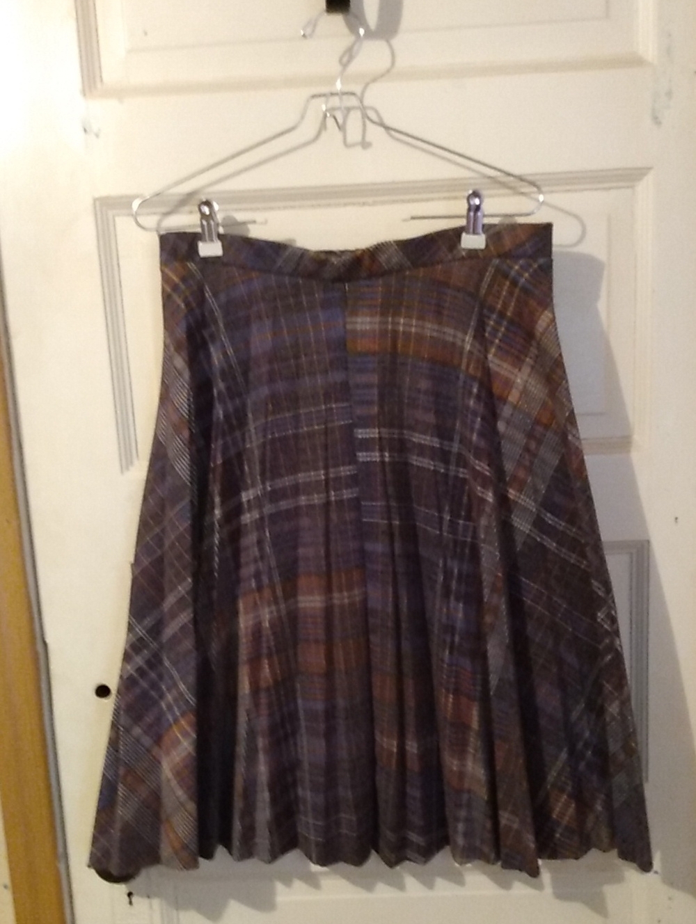 Vtg Ilgwu Plaid Pleated Wool Skirt School Academia Clueless Witch Dark Gothic
